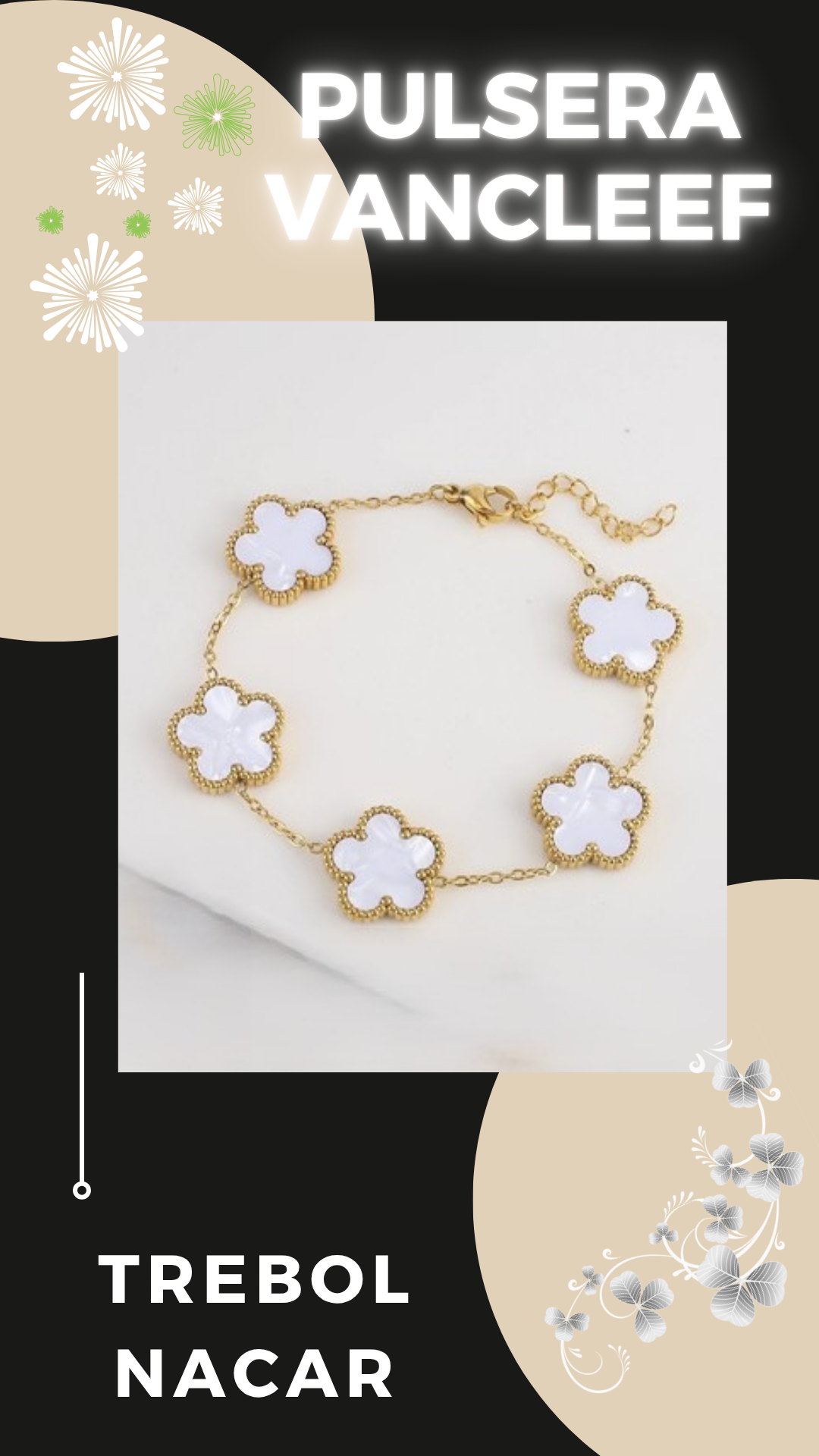 Pulsera Van Cleef Trebol Con Caja.🎁 ESPECIAL DE HOY $2 X 79.900🎁