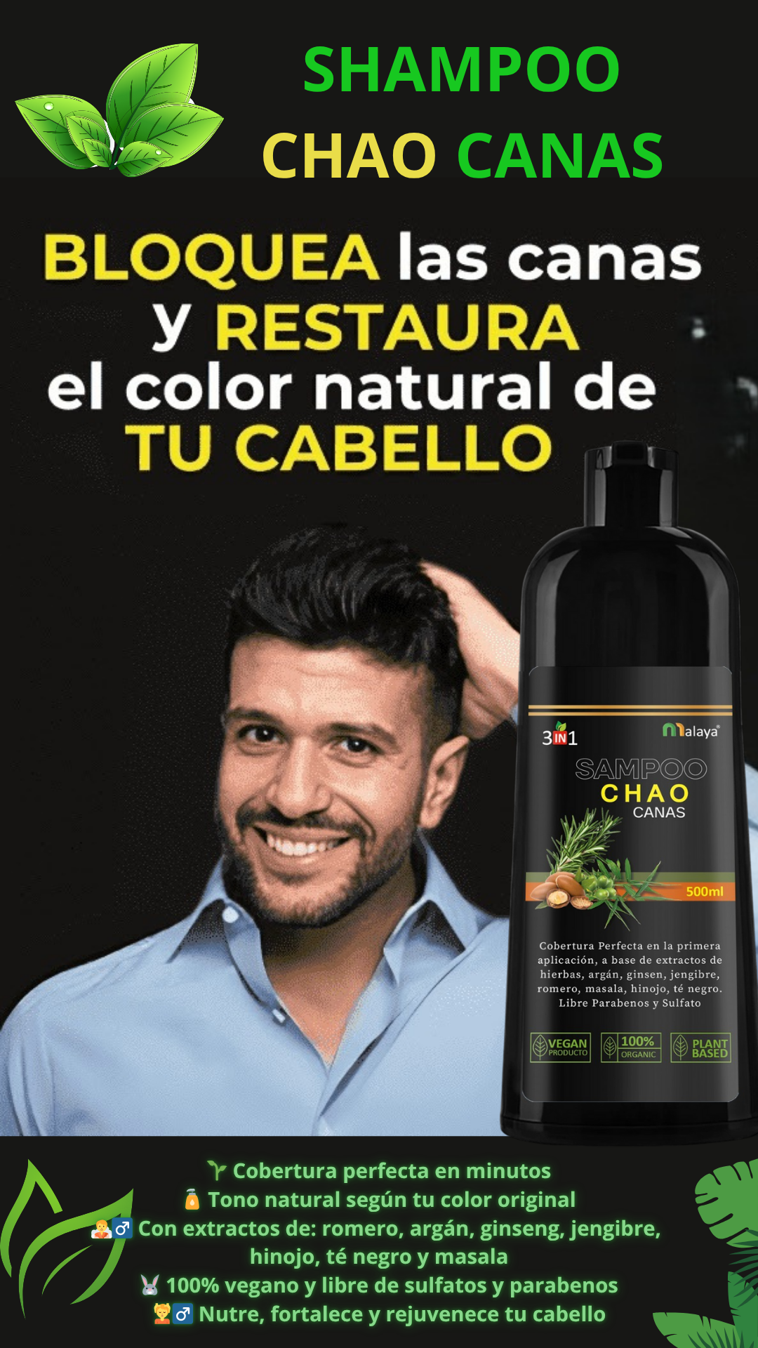 "✨¡SUPER PROMOCION:🧖‍♀️💥 SHAMPOO CHAO CANAS POR $69.900🔥🧴"