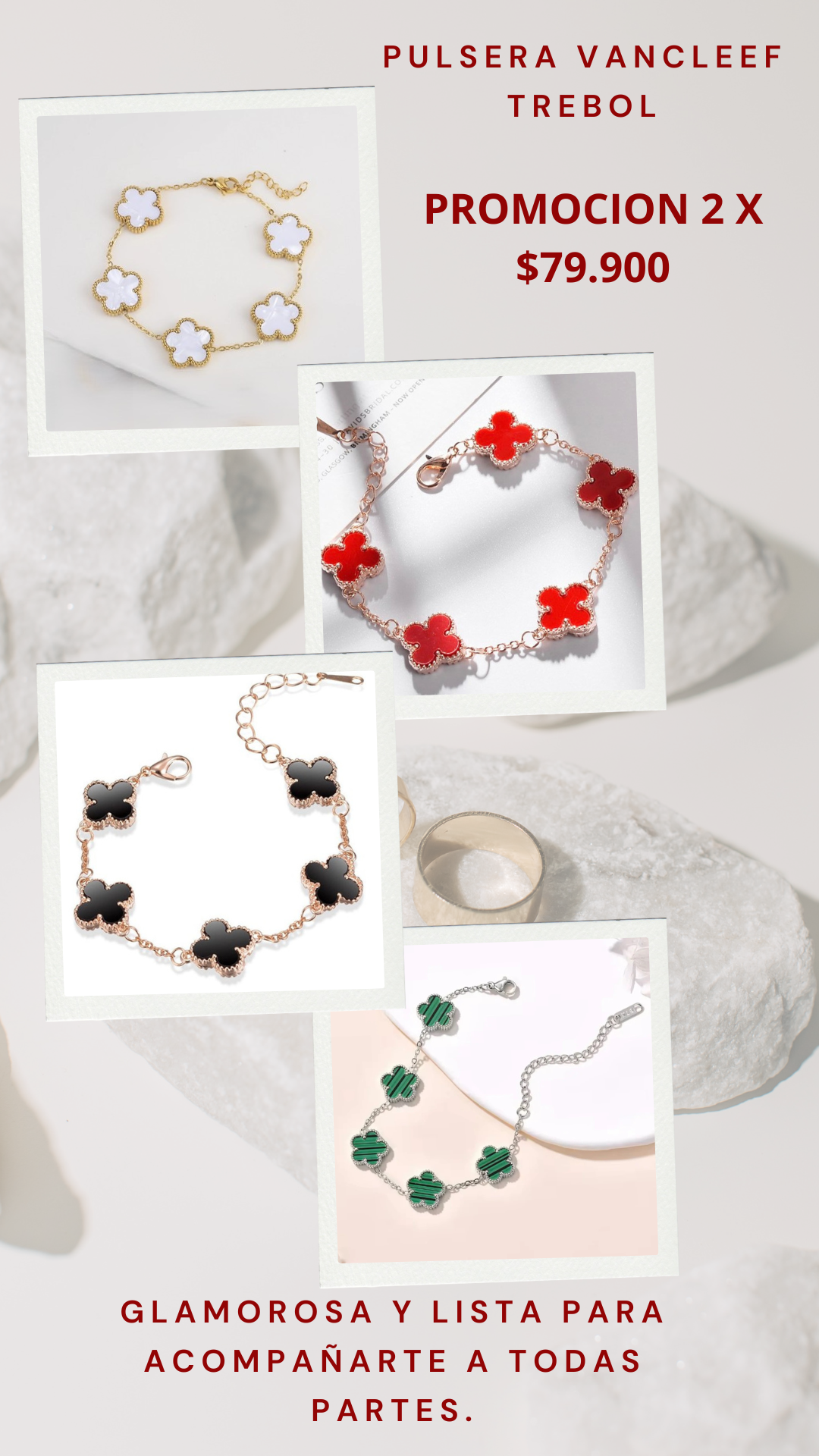 Pulsera Van Cleef Trebol Con Caja.🎁 ESPECIAL DE HOY $2 X 79.900🎁