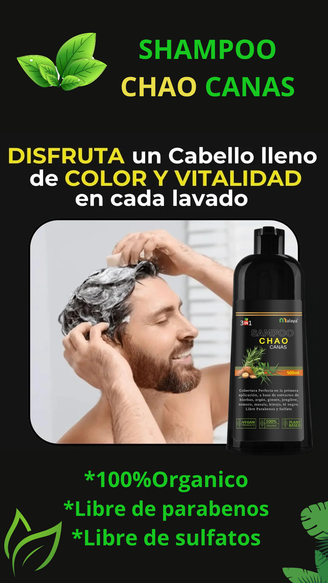 "✨¡SUPER PROMOCION:🧖‍♀️💥 SHAMPOO CHAO CANAS POR $69.900🔥🧴"